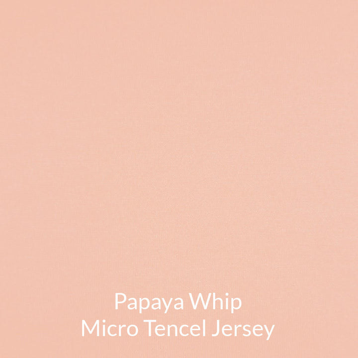 pale papaya peach colour micro tencel jersey fabric swatch
