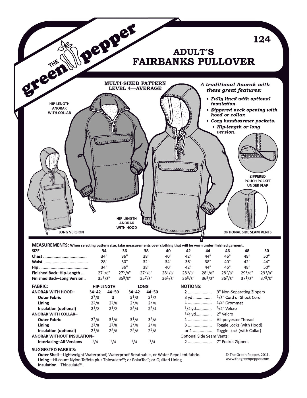 cover of 124 Fairbanks Pullover sewing pattern