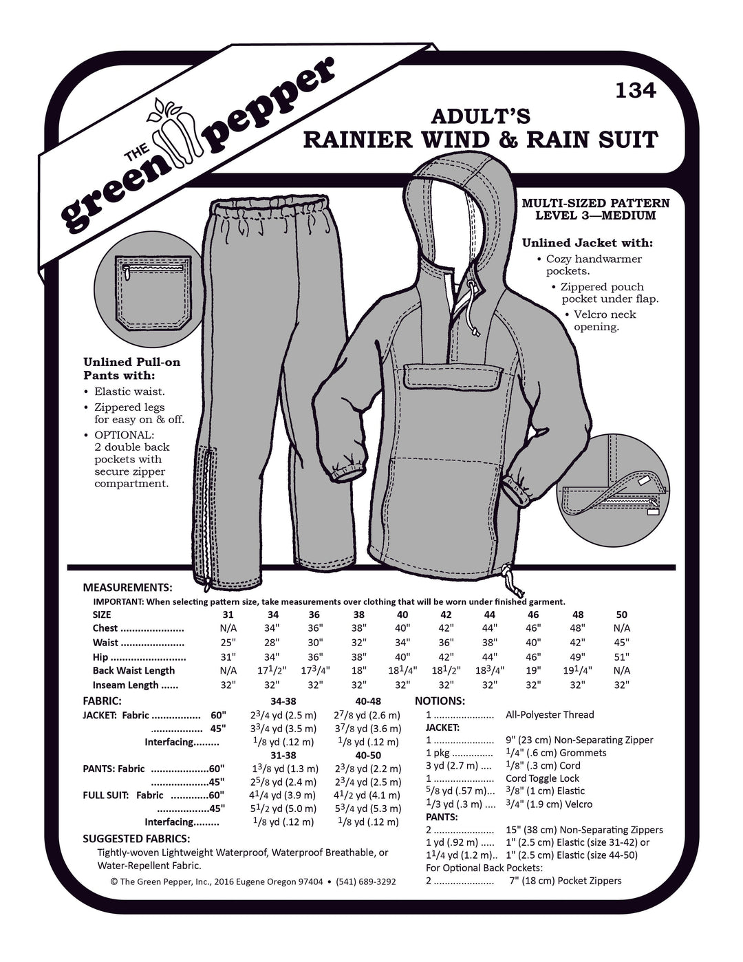 image of cover of adult rainier wind and rain suit