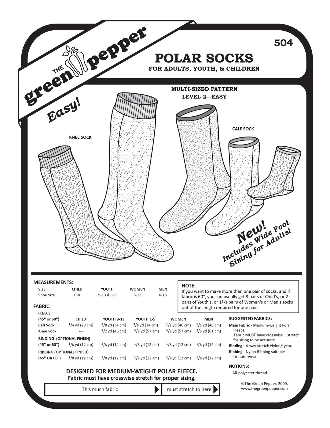 504 Polar Socks sewing pattern cover