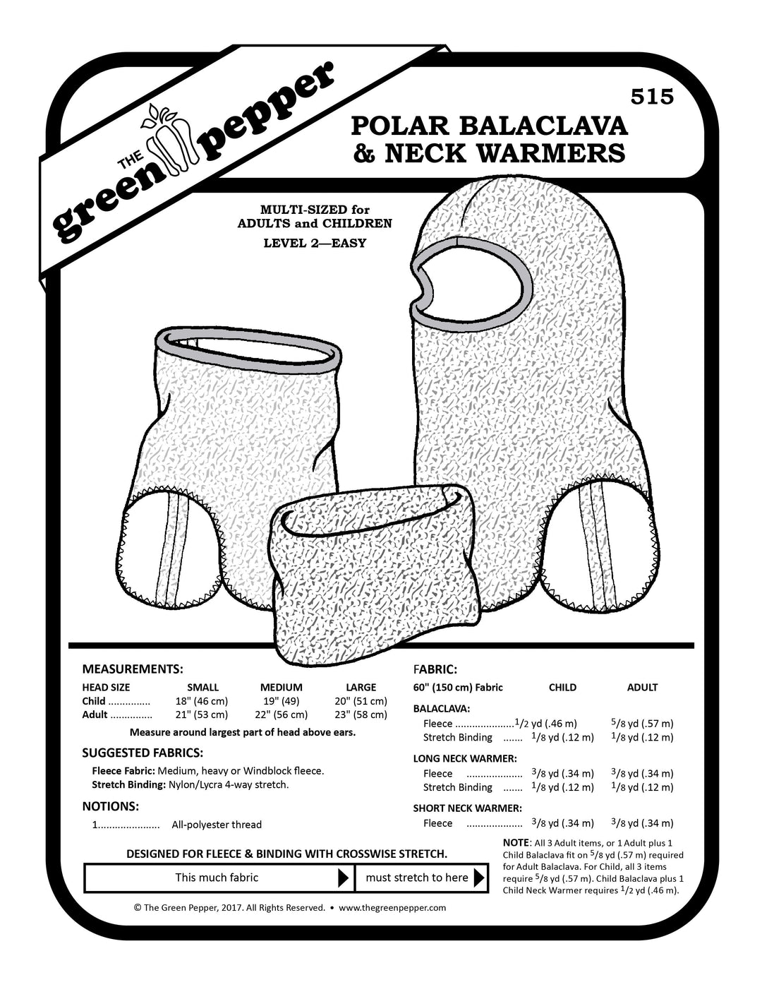 image of cover of polar balaclava and neck warmers  sewing pattern