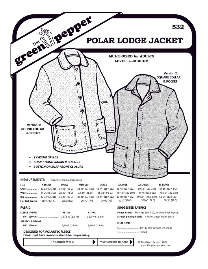 Cover of sewing pattern for 532 Polar Lodge Jacket.