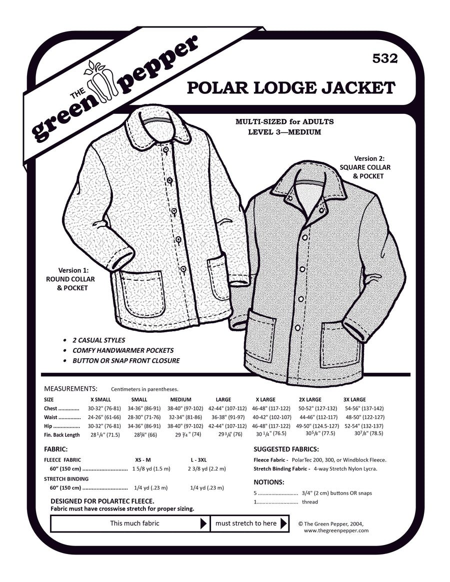 Cover of sewing pattern for 532 Polar Lodge Jacket.