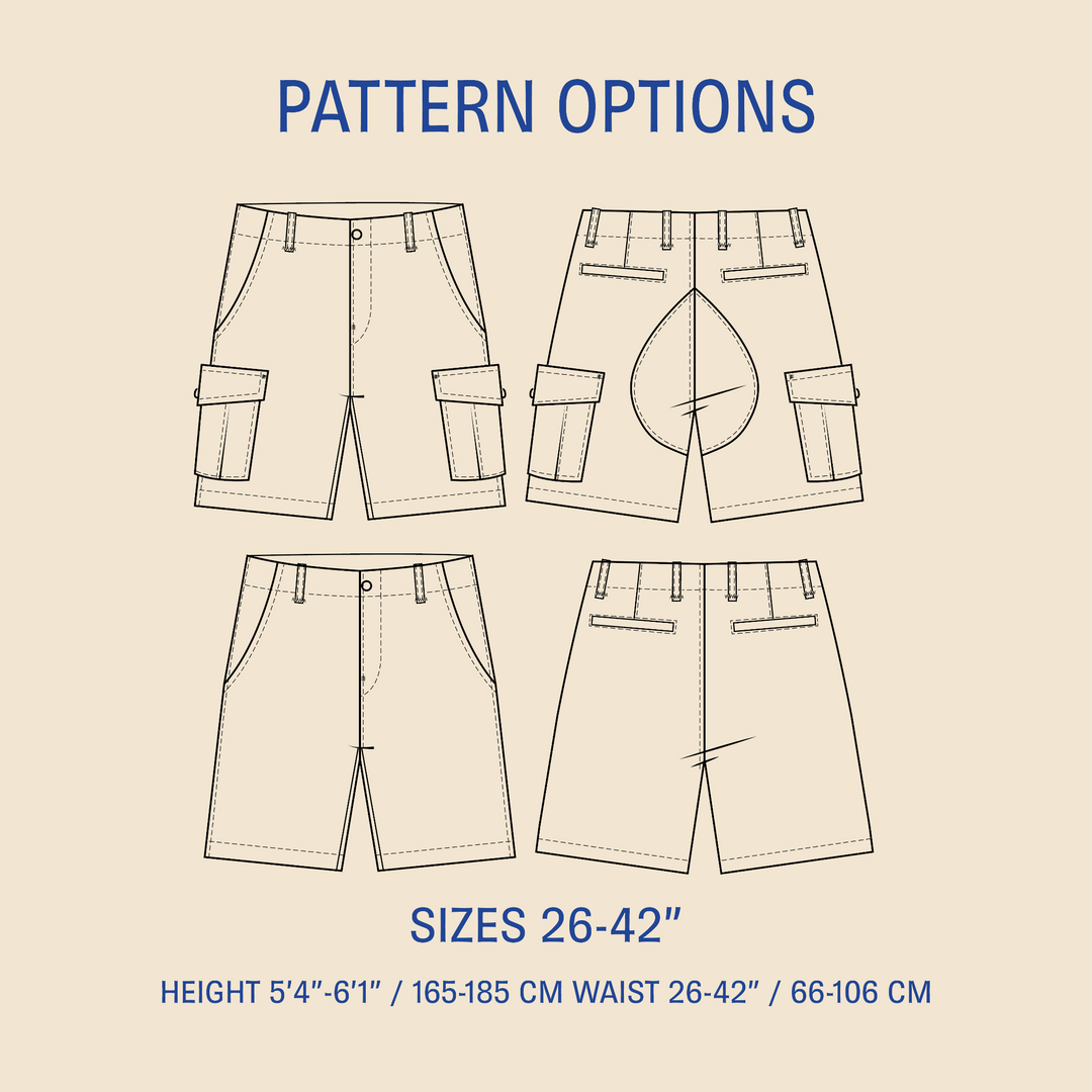 Cargo Shorts sewing pattern Wardrobe By Me