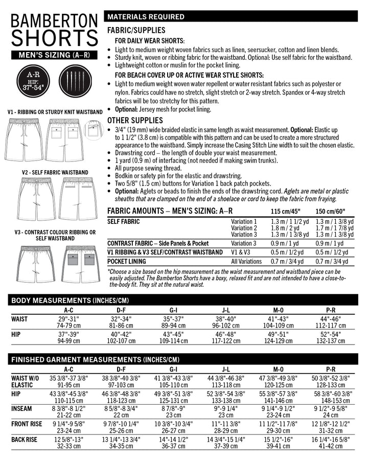 Bamberton Shorts PDF - Men's