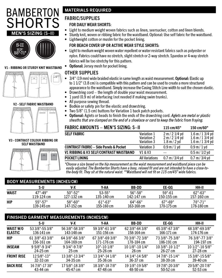 Bamberton Shorts PDF - Men's