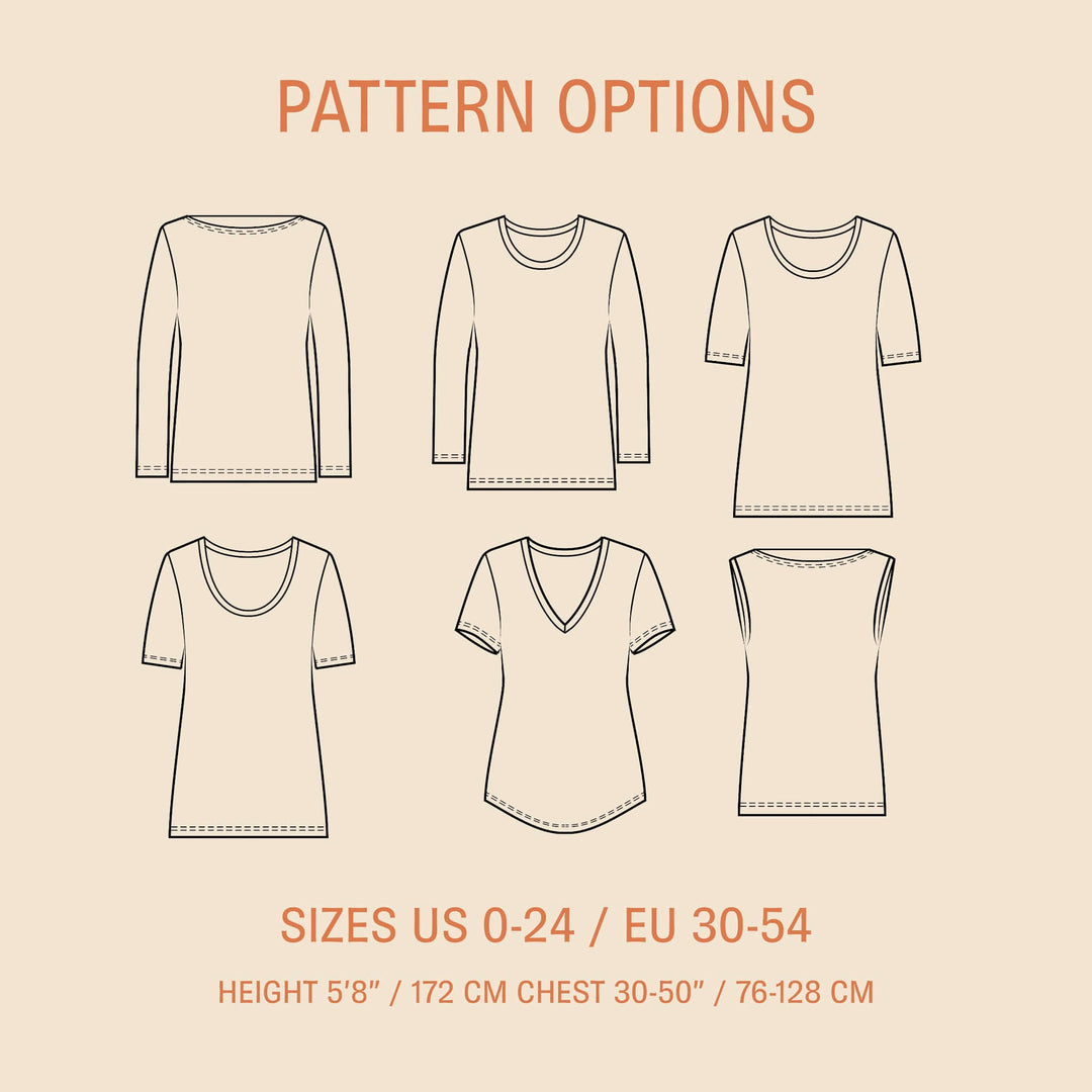Wardrobe Builder T Shirt sewing pattern Wardrobe By Me