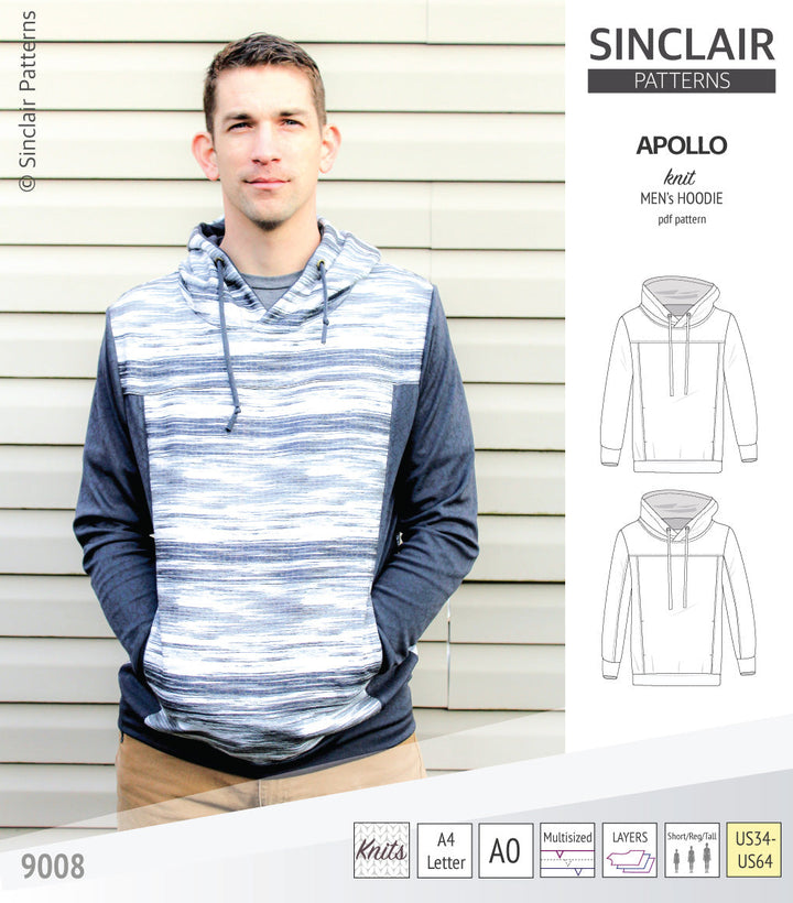 Apollo knit colorblocked hoodie for men (PDF)