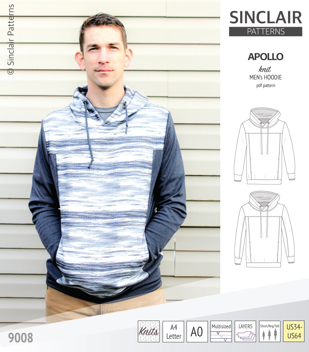 Apollo knit colorblocked hoodie for men (PDF)