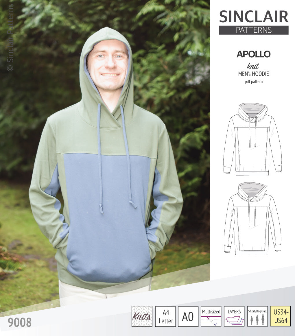 Apollo knit colorblocked hoodie for men (PDF) – Discovery Fabrics