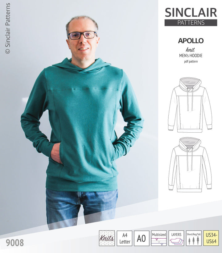 Apollo knit colorblocked hoodie for men (PDF)