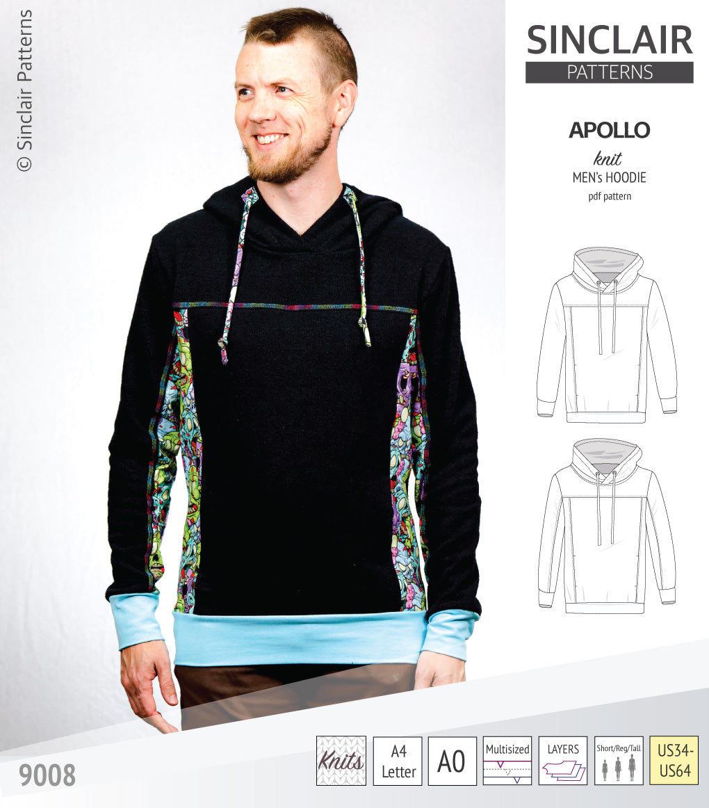 Apollo knit colorblocked hoodie for men (PDF)