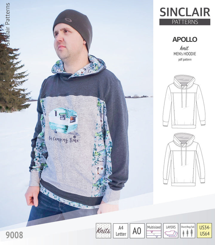 Apollo knit colorblocked hoodie for men (PDF)
