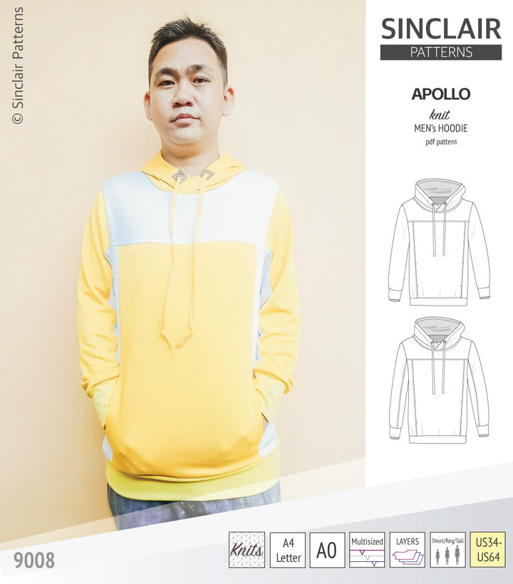Apollo knit colorblocked hoodie for men (PDF)
