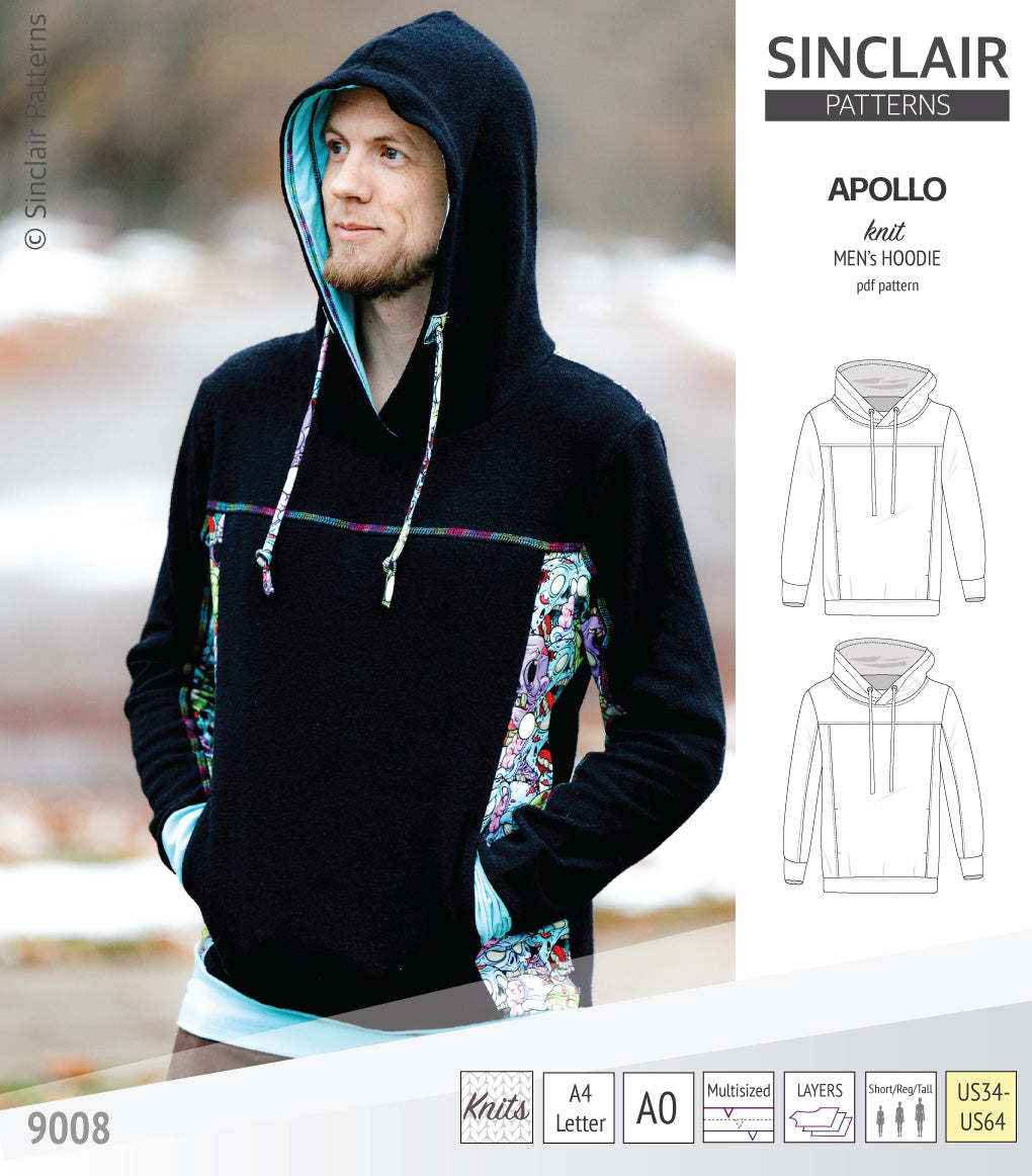 Apollo knit colorblocked hoodie for men (PDF)