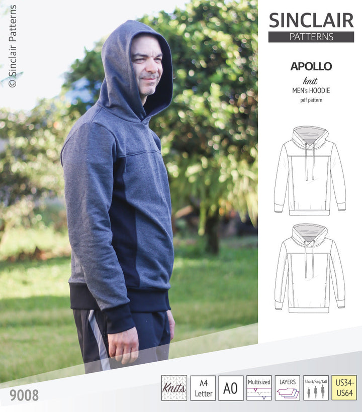 Apollo knit colorblocked hoodie for men (PDF)
