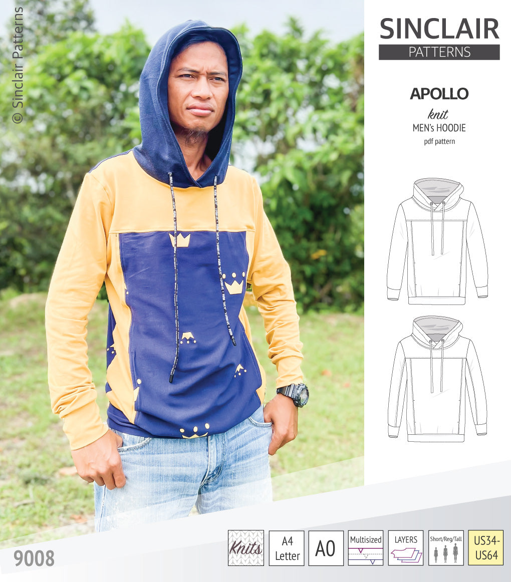 Apollo knit colorblocked hoodie for men (PDF)