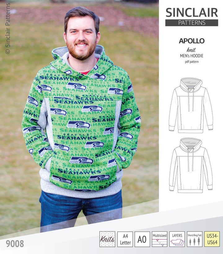 Apollo knit colorblocked hoodie for men (PDF)