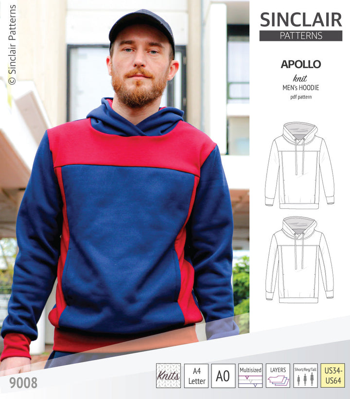 Apollo knit colorblocked hoodie for men (PDF)