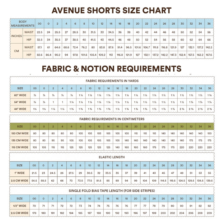 Avenue Shorts Sewing Pattern