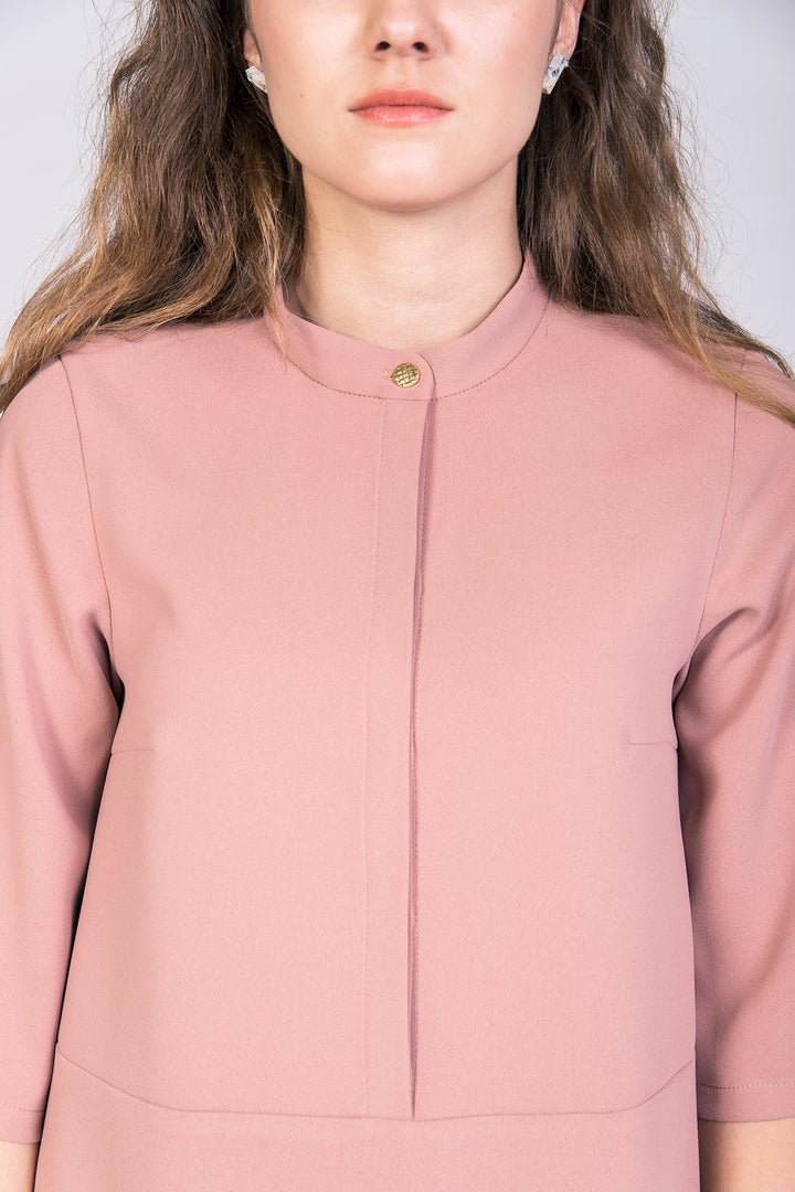 Stand-up collar dress sewing pattern