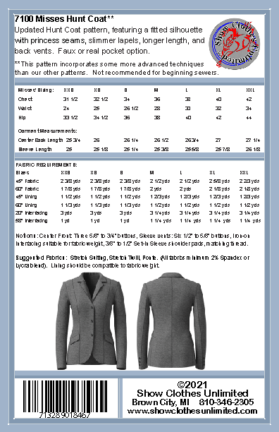 Hunt Seat jacket - Misses - #7100
