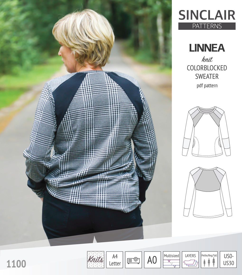 Linnea colorblocked sweater (PDF) – Discovery Fabrics