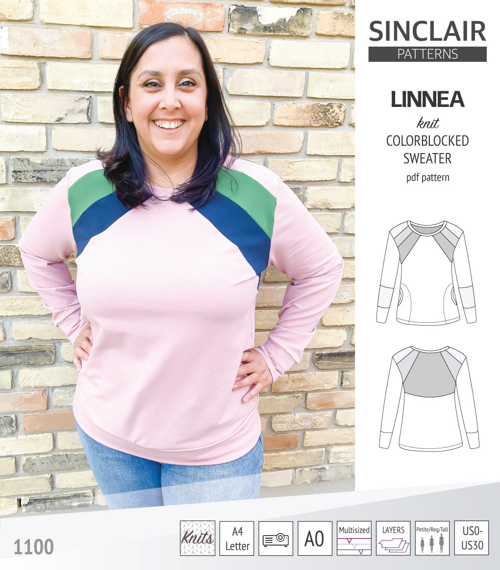 Linnea colorblocked sweater (PDF) – Discovery Fabrics