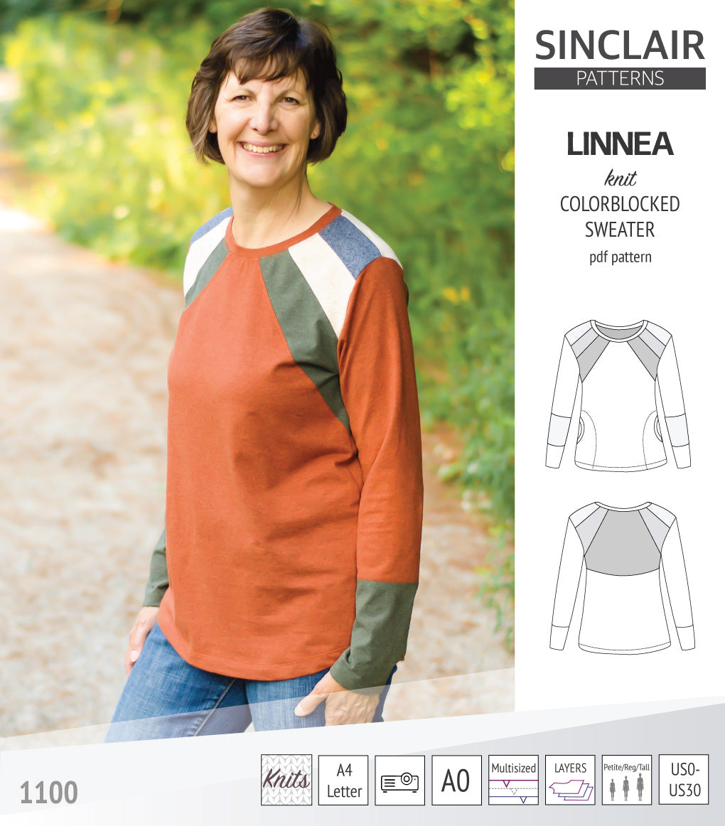 Linnea colorblocked sweater (PDF) – Discovery Fabrics