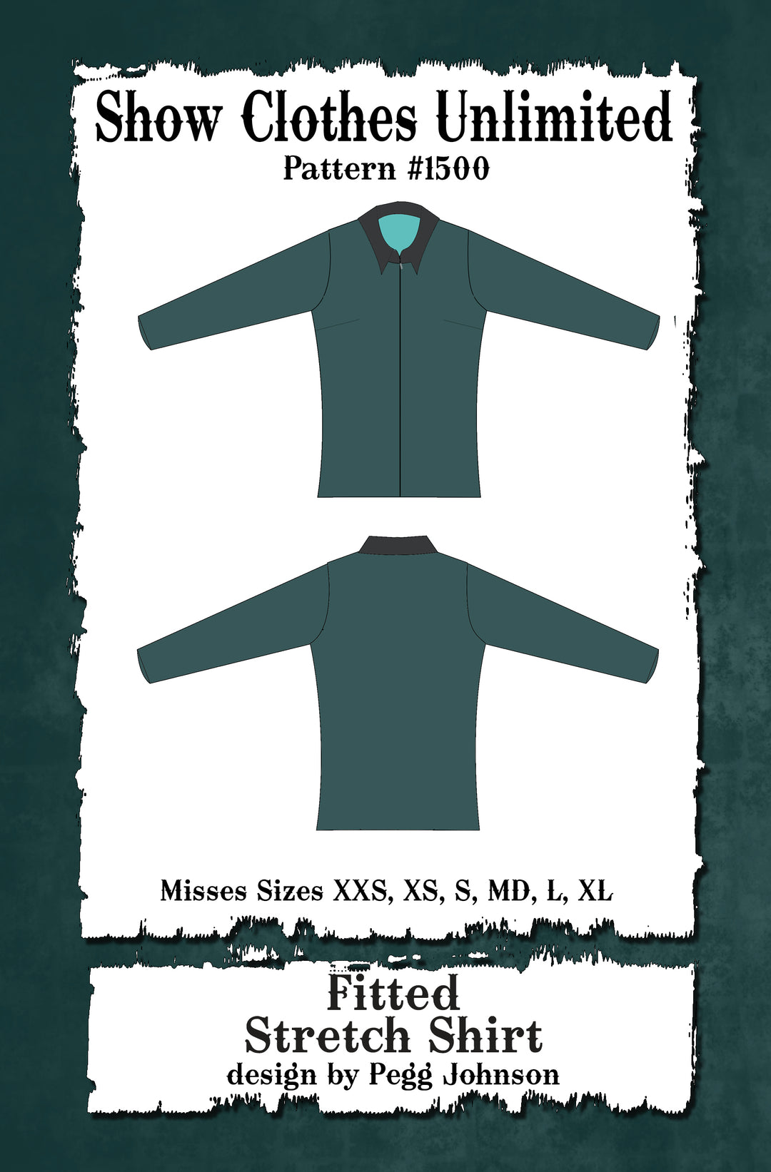 Misses Front Zip, Fitted Stretch Shirt #1500