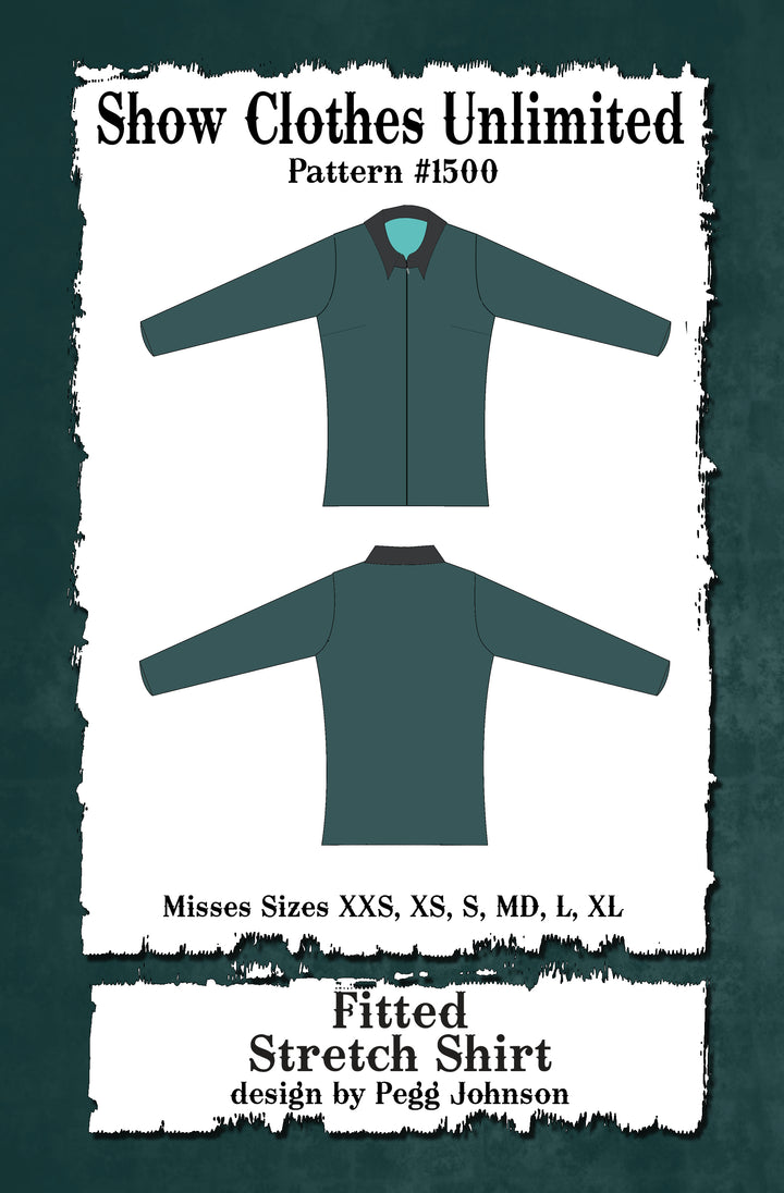 Misses Front Zip, Fitted Stretch Shirt #1500