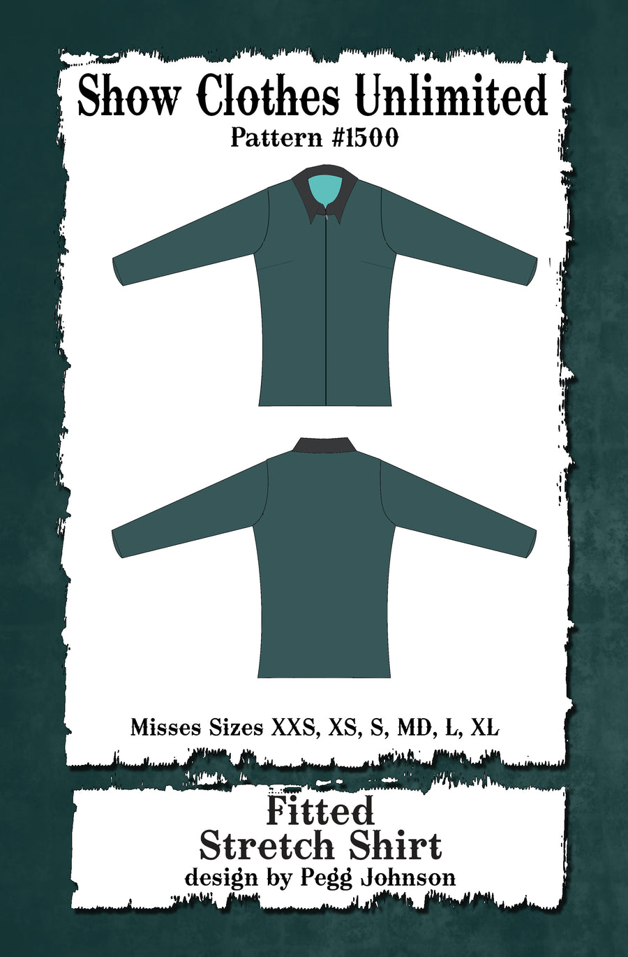 Misses Front Zip, Fitted Stretch Shirt #1500