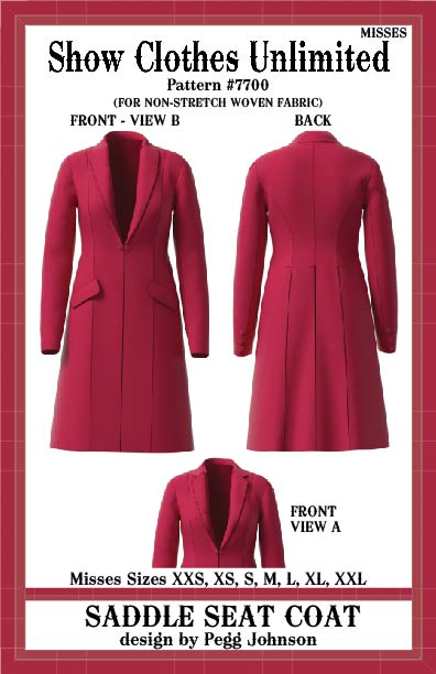 Saddle Seat Coat for Non-stretch fabric - Misses - #7700