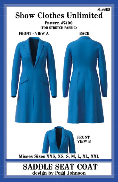 Saddle Seat Coat for stretch fabric - Misses - $7400