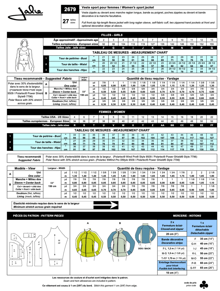 2679 // Stretch Softshell Jacket - Jalie