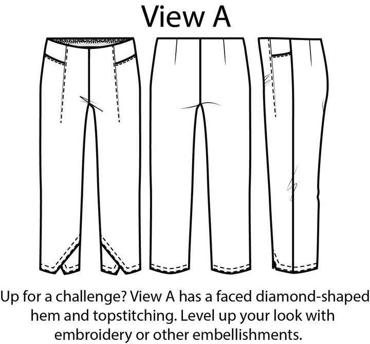Style Falcon Diamond Hem Trousers Digital Sewing Pattern