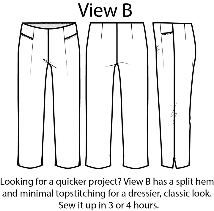 Style Falcon Diamond Hem Trousers Digital Sewing Pattern