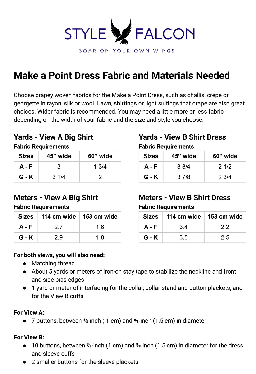 Style Falcon Make a Point Dress Digital Sewing Pattern