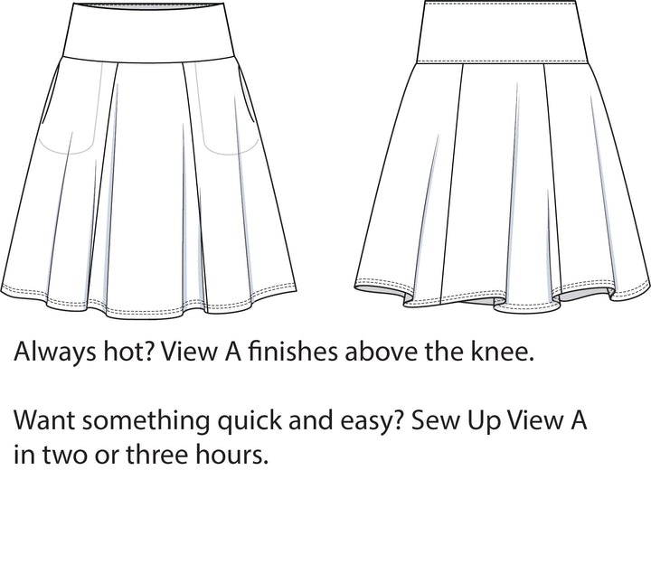 Style Falcon Straight A's Skirt Digital Sewing Pattern