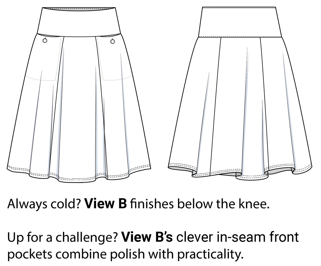Style Falcon Straight A's Skirt Digital Sewing Pattern