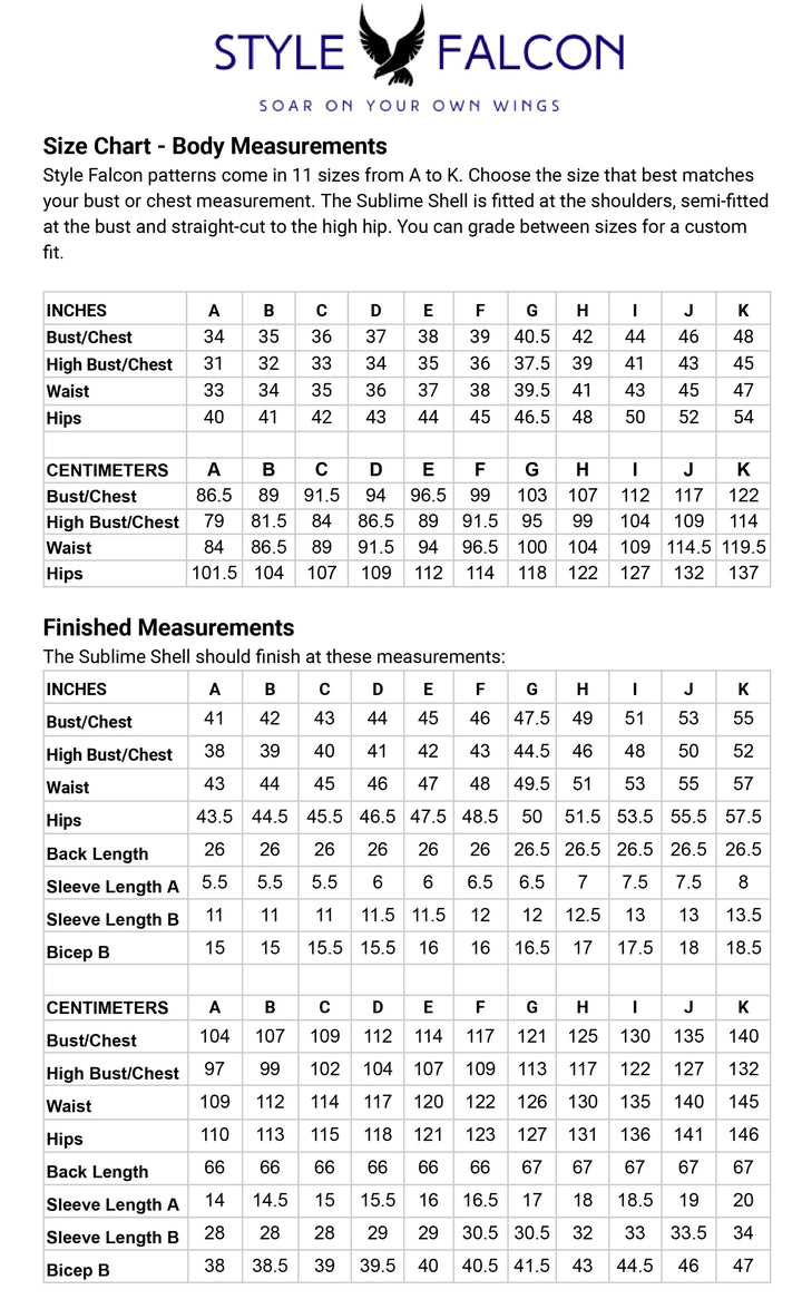 Style Falcon Sublime Shell Digital Sewing Pattern