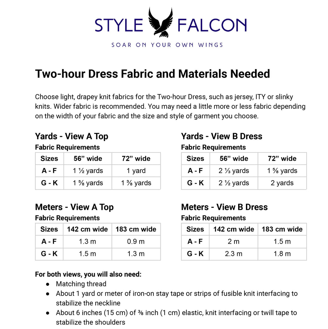 Style Falcon Two-hour Dress Digital Sewing Pattern