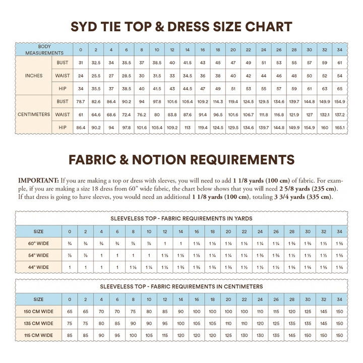 Syd Tie Top & Dress Sewing Pattern