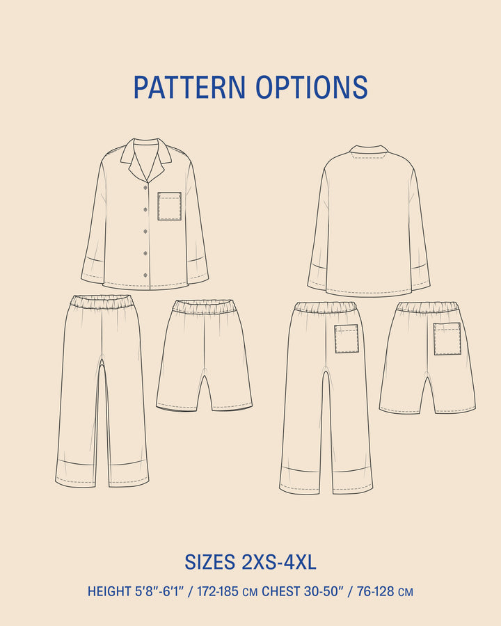 Unisex Pajama set sewing pattern