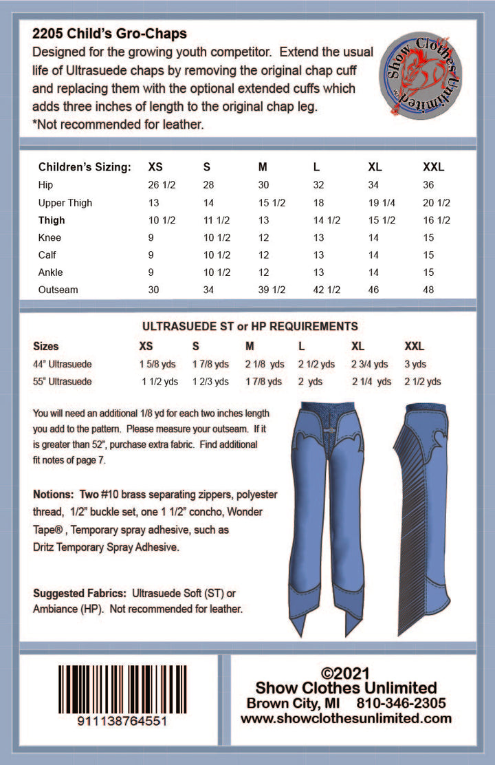 Western Gro Chap pattern. Child. #2205