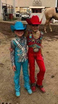 Western Show Chaps. Fringed leg. Child. #2105