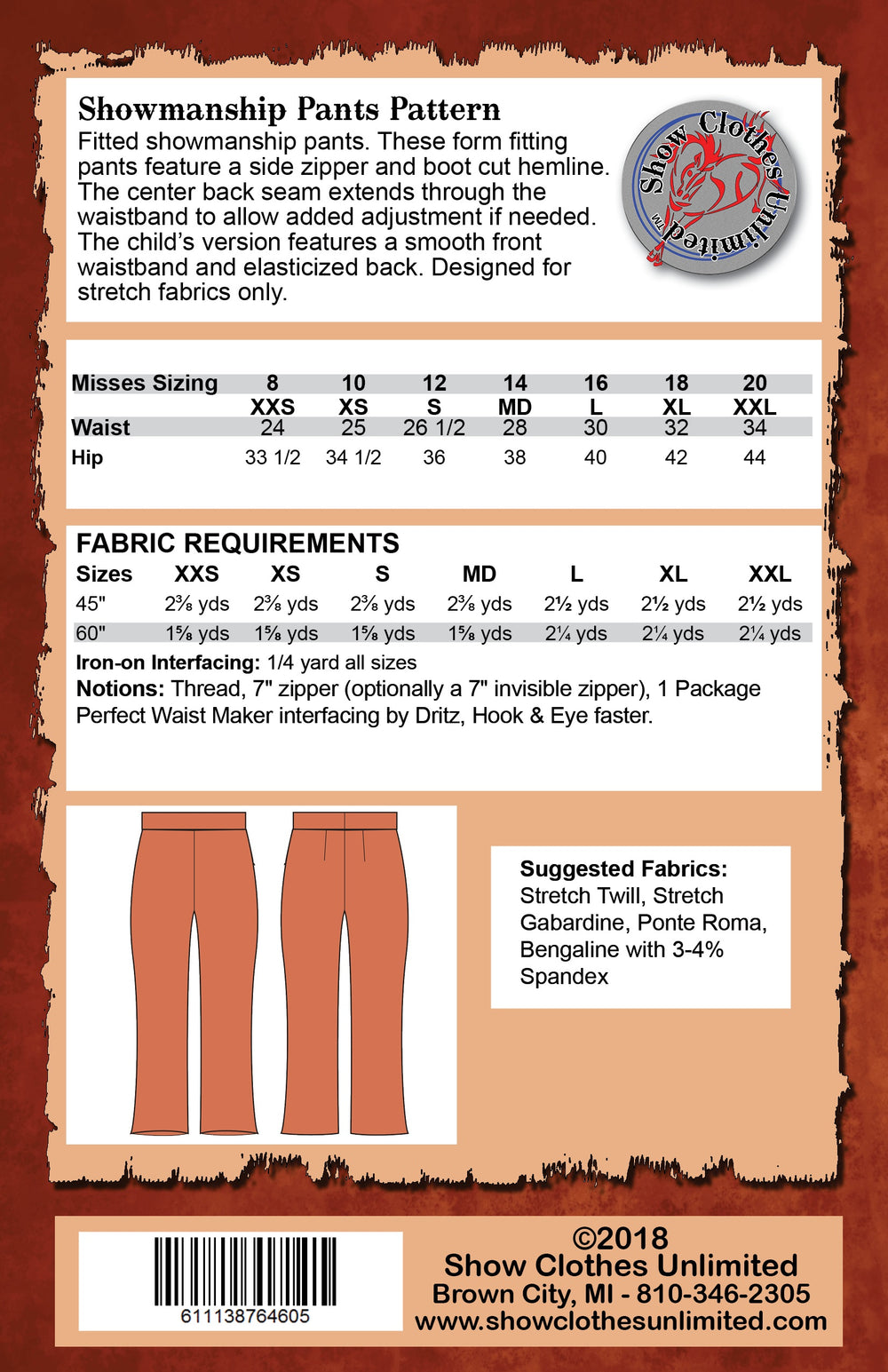 Western Showmanship Pants - Misses #3100
