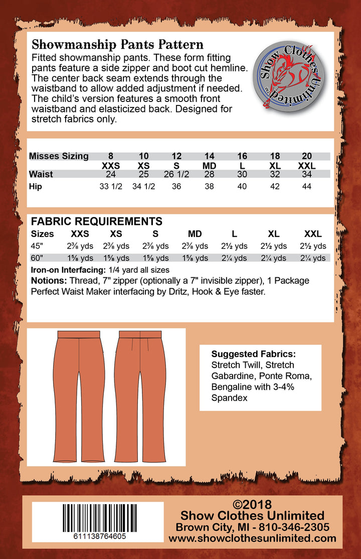Western Showmanship Pants - Misses #3100