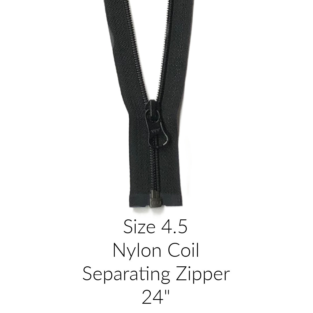4.5 Coil Nylon Separating Open Zippers