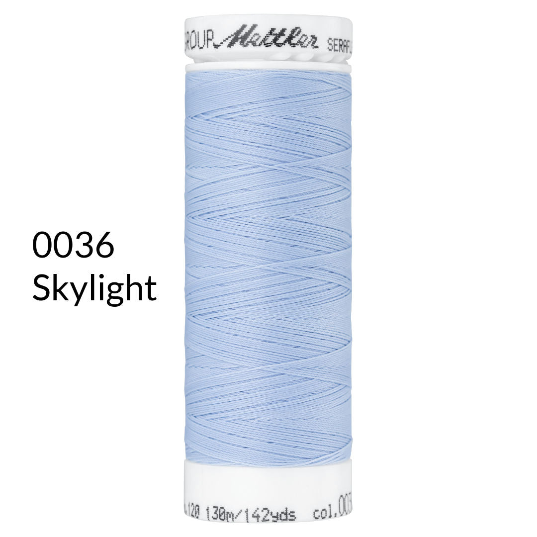 skylight pale pastel light blue stretch sewing thread